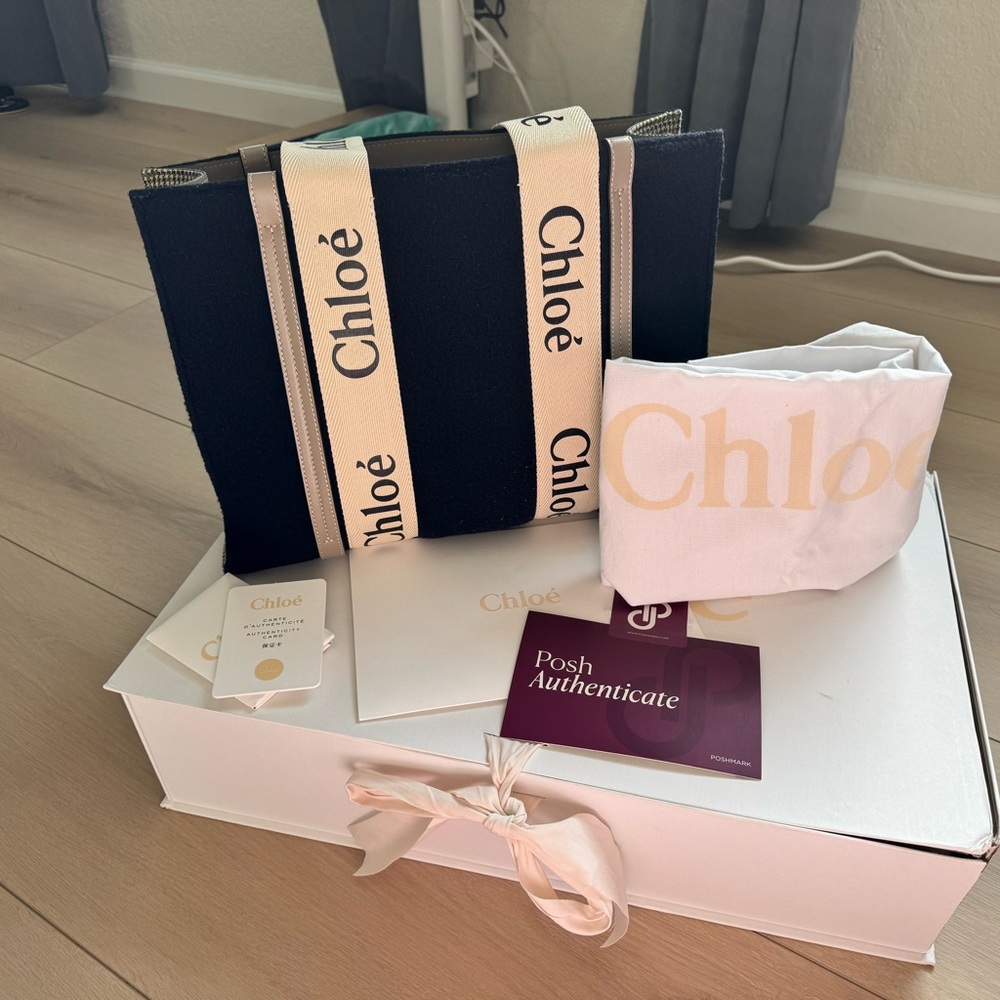 Chloe Black and Cream Tote Bag